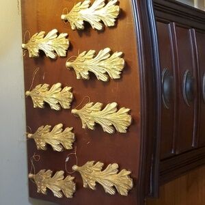 Set of 8 Golden Pine Bough Ornaments